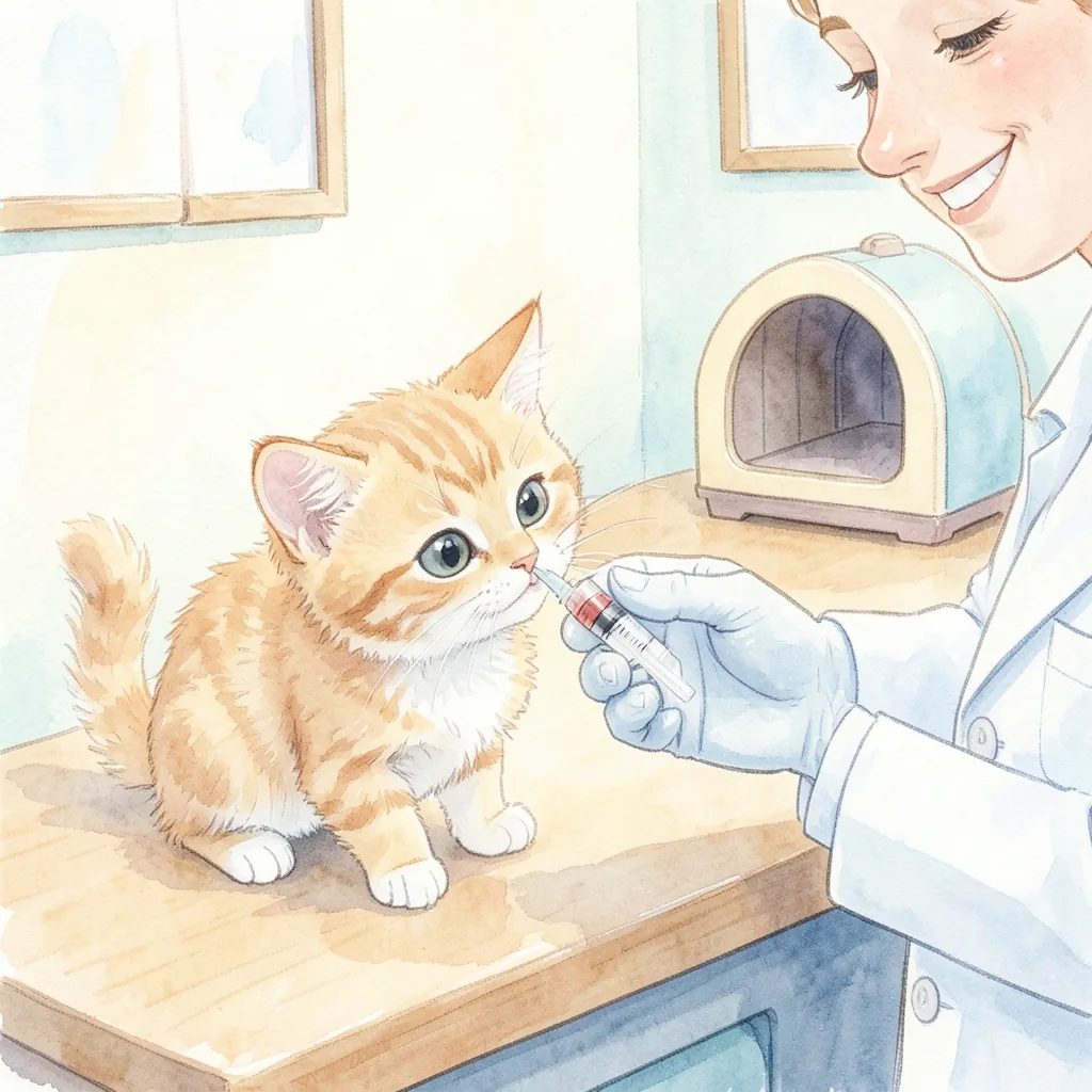 Yavru kedi ve veteriner hekim aşı öncesi kontrol